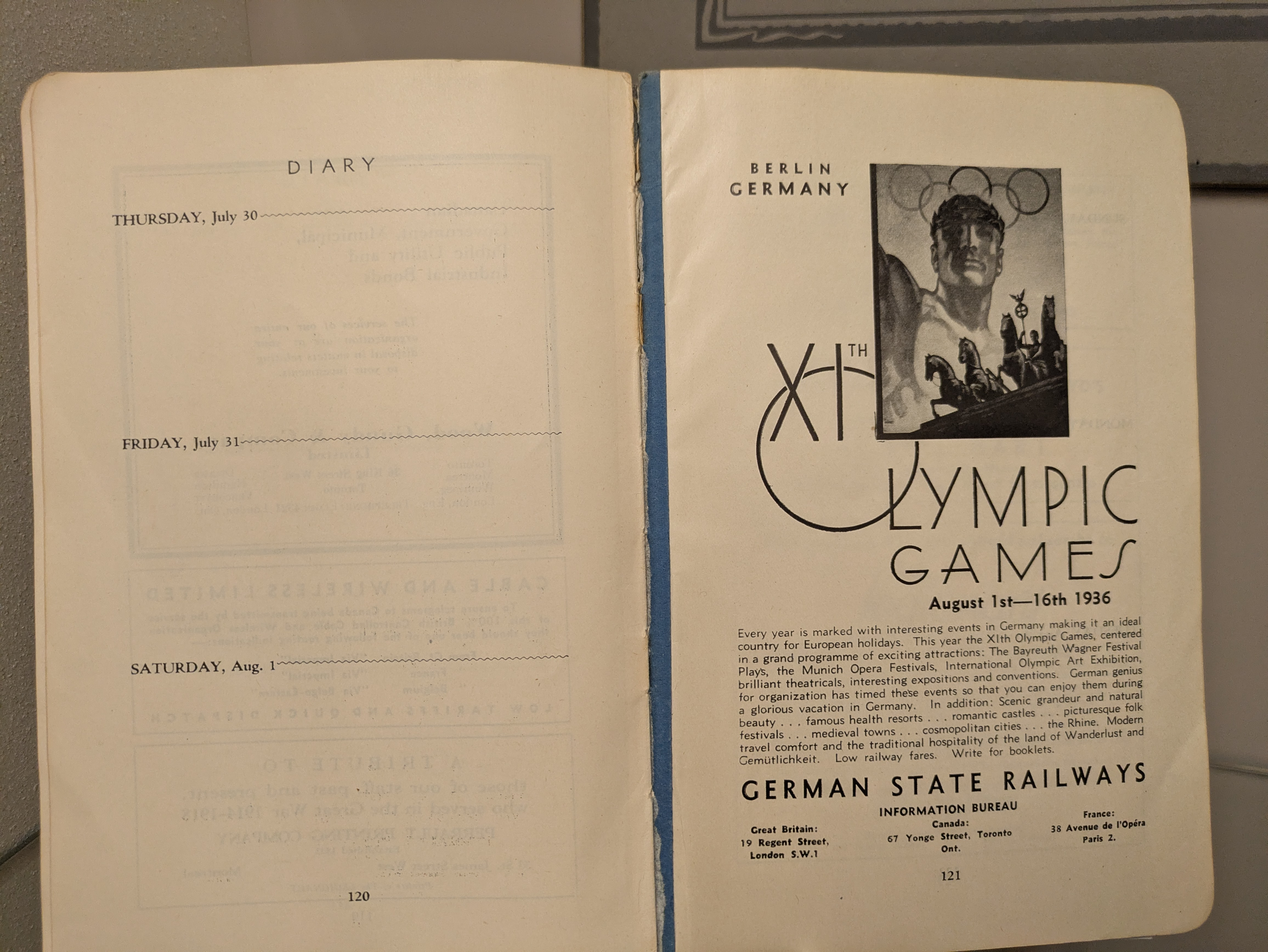 Ad for Olympic Games 1936