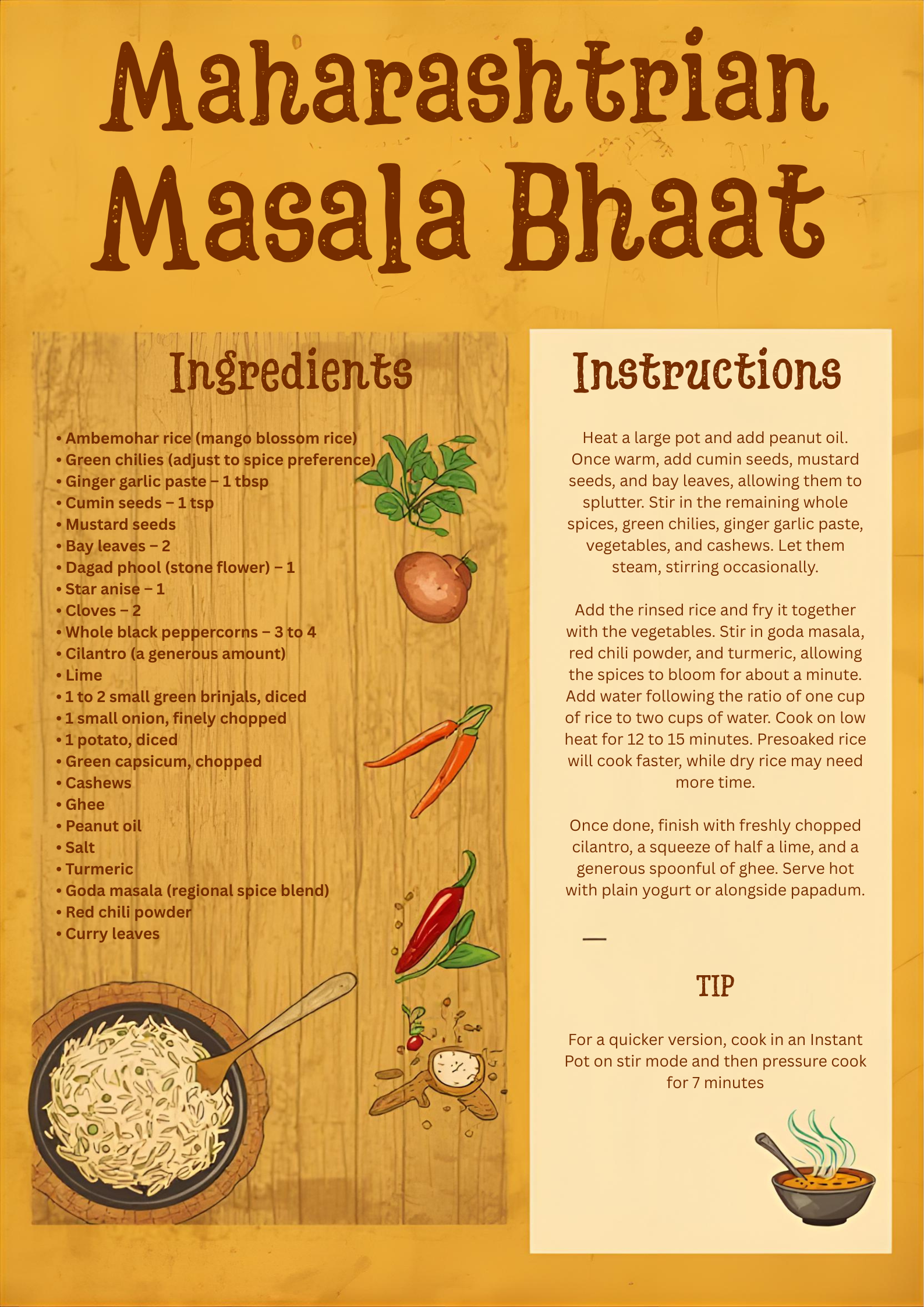 Maharashtrian Masala Bhaat Poster