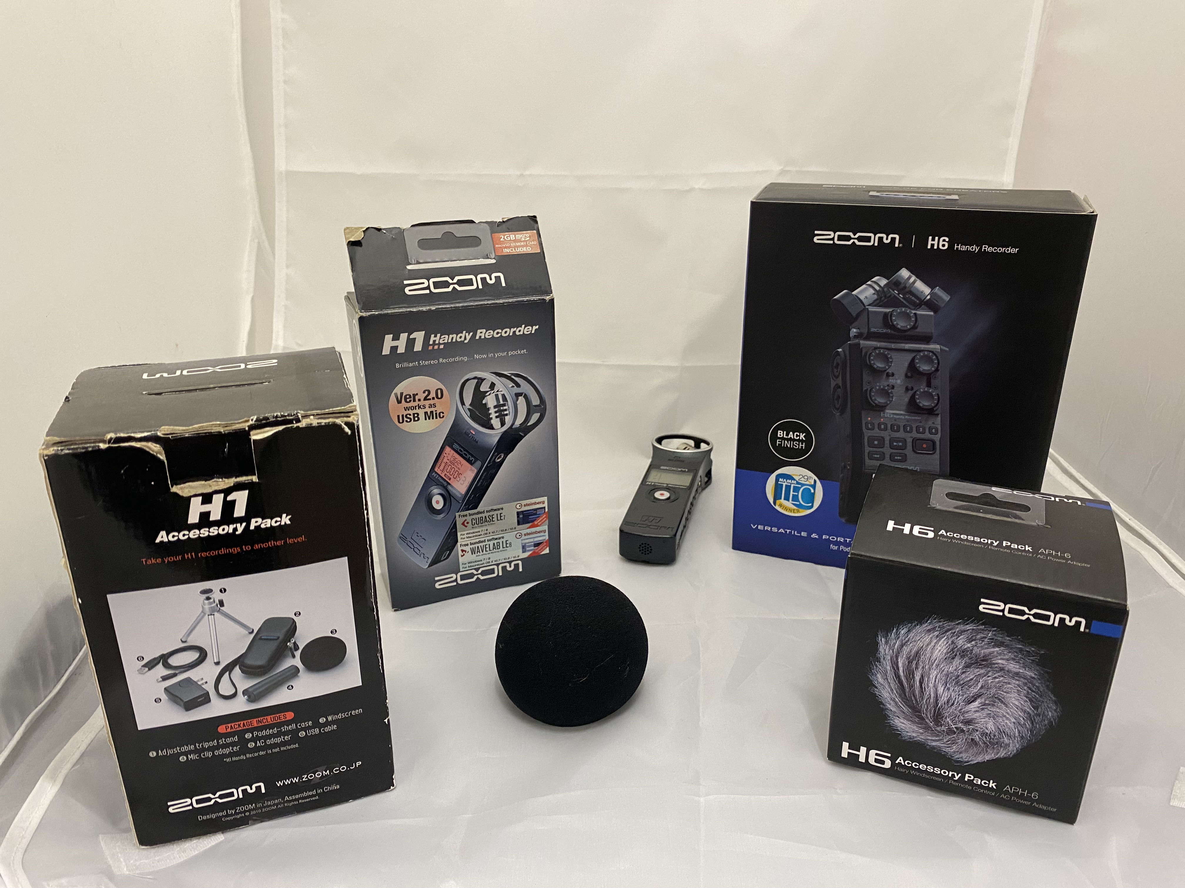 An assortment of voice recording equipment