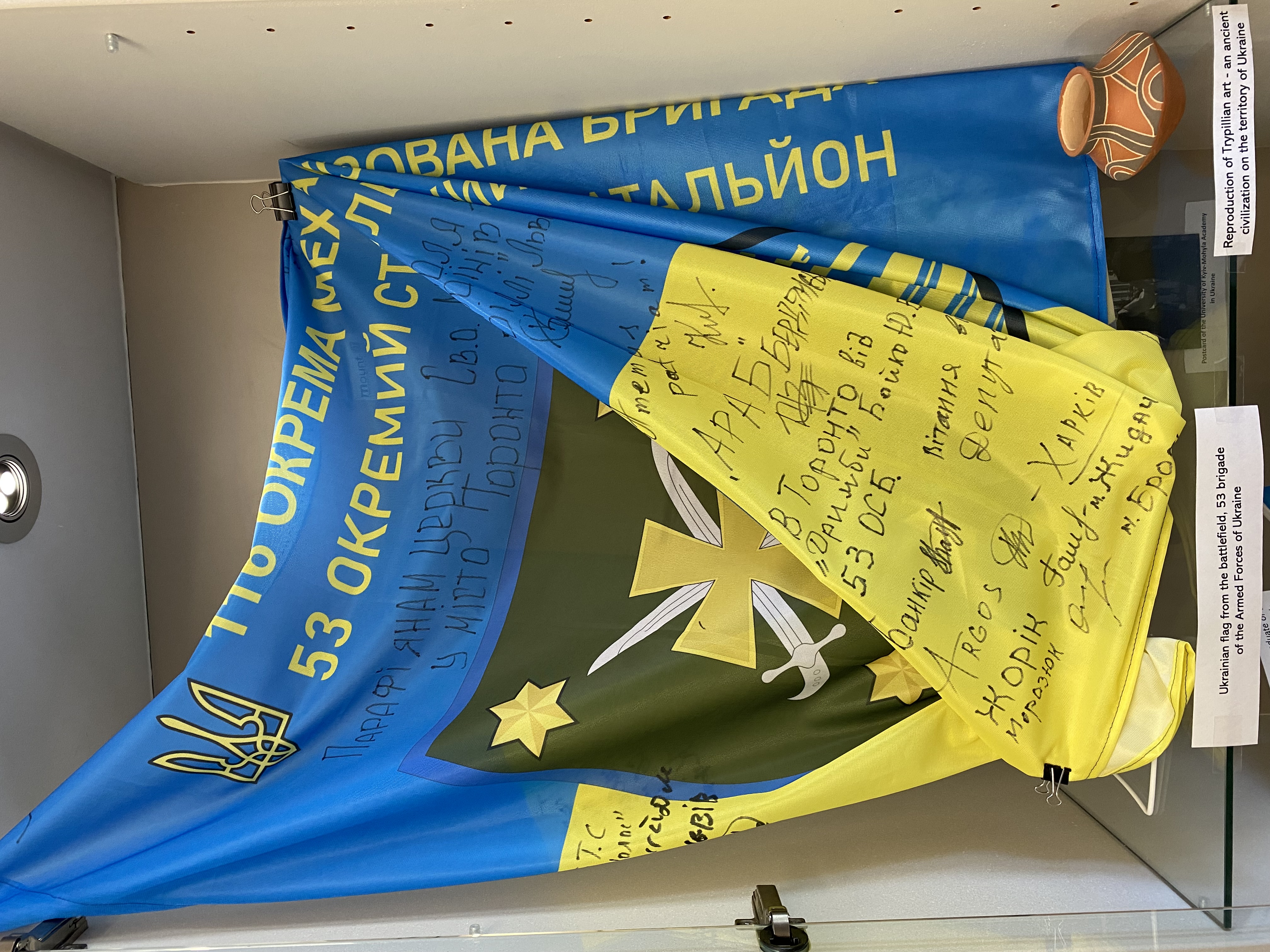 Ukrainian Flag with small art piece