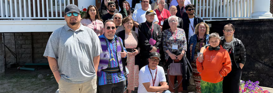 Site stewards of former residential schools and representatives from Woodland Cultural Institute gathered May 28-29 in Brantford, Ont., to discuss proposing residential schools for UNESCO World Heritage Site desgination. (Candace Maracle / CBC)