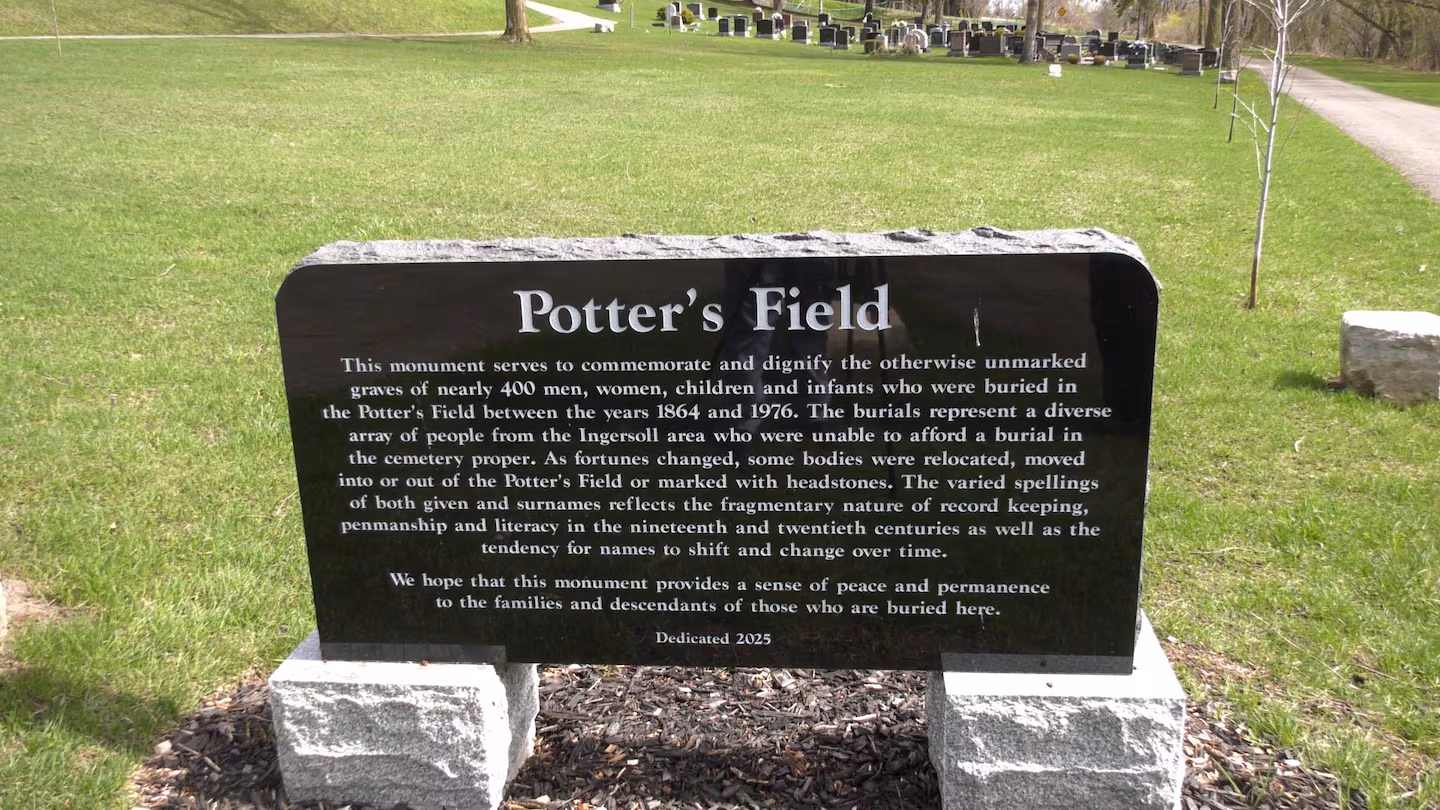 Ingersoll Potter’s Field Project honoured with Provincial Excellence in Conservation award
